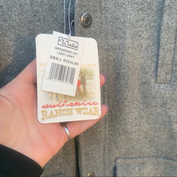 Walls Ranch Wear gray wool jacket Ranch Rodeo Cowboy SMALL NWT - Picture 3 of 5